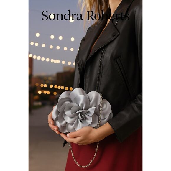 Sondra Roberts Silver Evening Purse - Picture 1 of 5